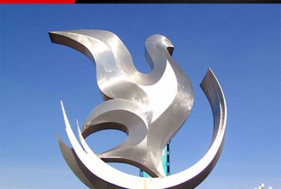 不锈钢镜面创意抽象工艺鸽子雕塑