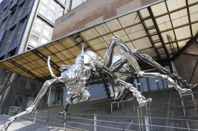 户外景区大型不锈钢仿真动物蜘蛛雕塑