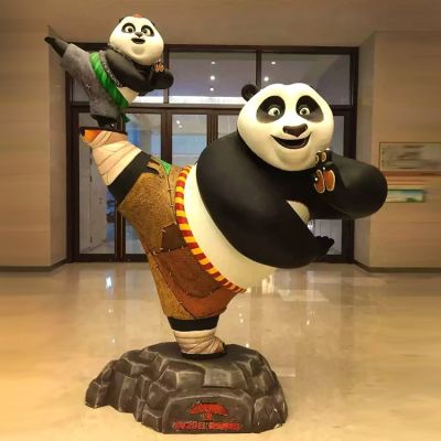 商场电影院玻璃钢卡通动漫人物功夫熊猫雕塑