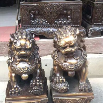 工厂企业铜雕招财狮子雕塑