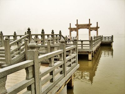 景区湖边码头简易大理石护栏杆
