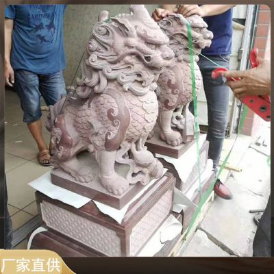 大理石石雕工厂企业门口狮子雕塑