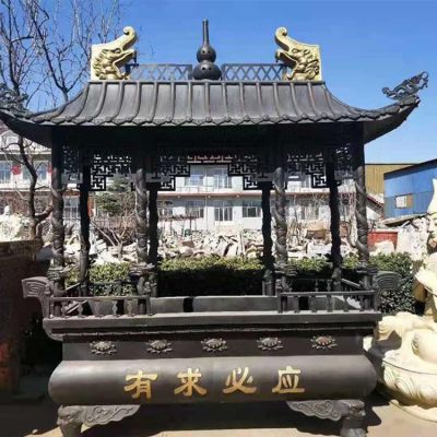 铜雕宗教寺庙大型香炉雕塑