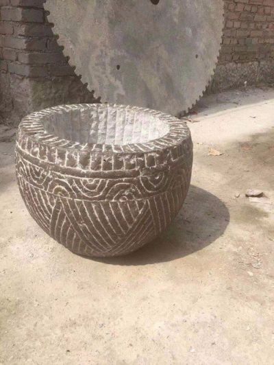 仿古做旧养鱼养花水缸 庭院石缸 石雕老石槽雕塑