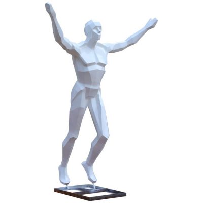 不锈钢户外园林运动跑步的抽象人物雕塑