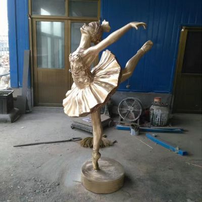 园林广场不锈钢喷金烤漆跳芭蕾舞的人物景观摆件