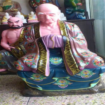 玻璃钢彩绘寺庙供奉神佛菩萨十八罗汉雕塑