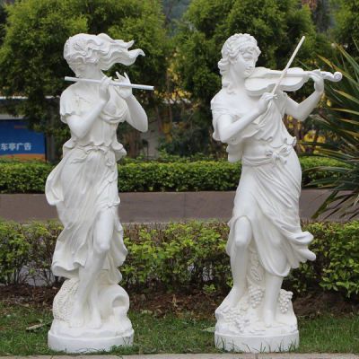 欧式吹拉弹唱汉白玉石雕西方人物雕塑