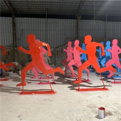 不锈钢剪影跑步运功人物雕塑公园摆件