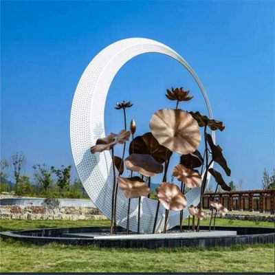 不锈钢抽象镂空创意城市标志景观雕塑