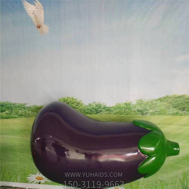 玻璃钢仿真蔬菜茄子摆件雕塑