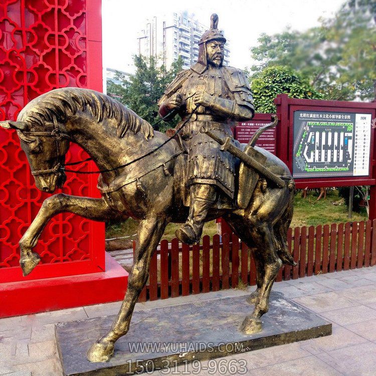 骑马的将军古代人物铜雕雕塑