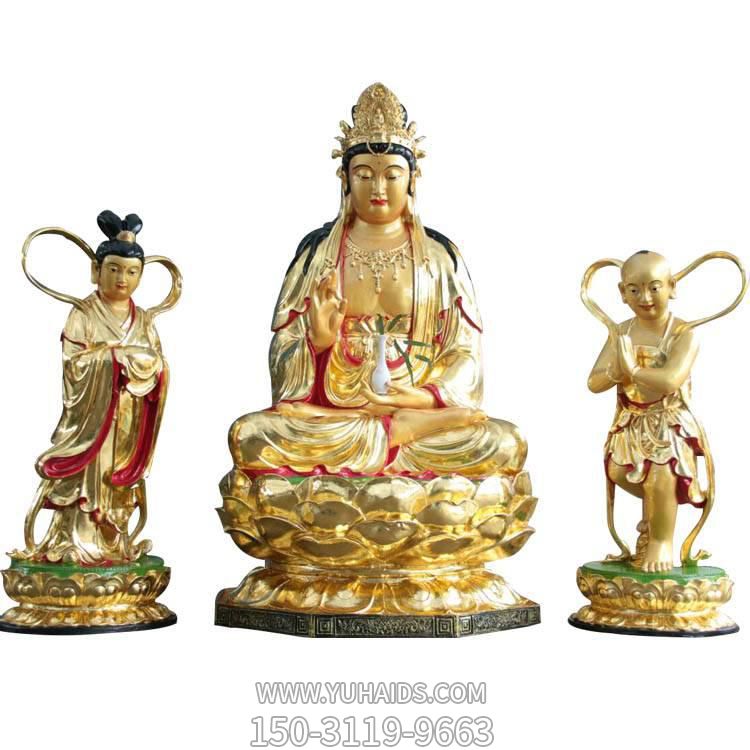 玻璃钢寺庙大型观世音雕塑