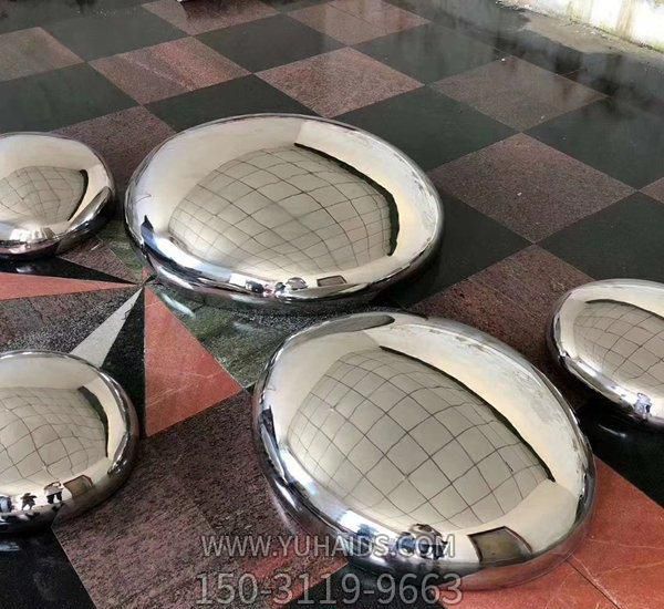 镜面不锈钢石头金属抽象鹅卵石草坪售楼处落地艺术装饰品摆件雕塑