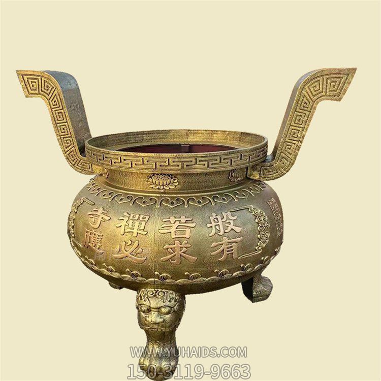纯铜打造寺庙家居祈福上香香炉摆件雕塑