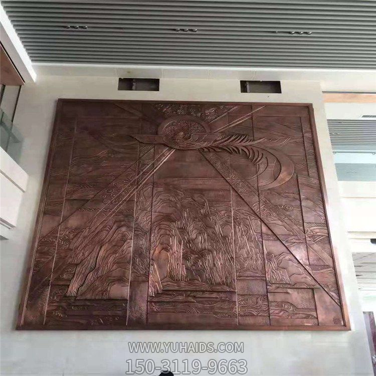 大型室内方形壁画雕塑