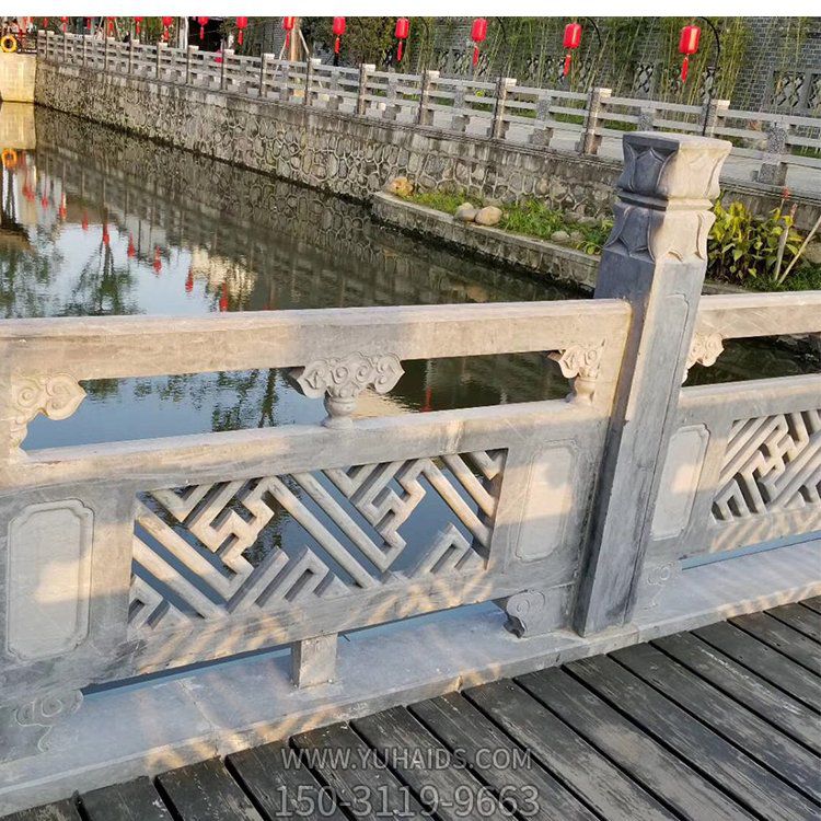 青石浮雕镂空景点湖边仿古建筑围栏防护栏杆雕塑