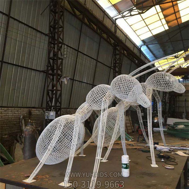 不锈钢网格喷漆大型蚂蚁小区园林装饰小品摆件雕塑