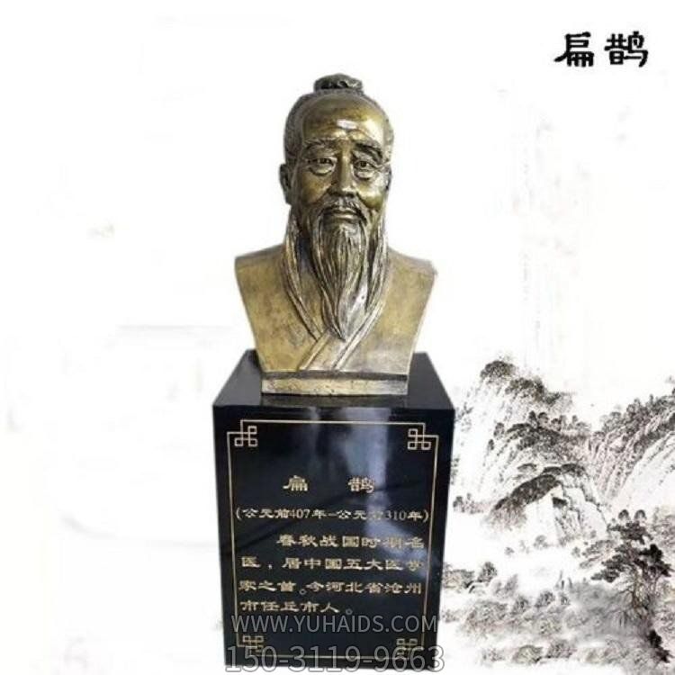 医学院玻璃钢仿铜胸像古代名医雕塑