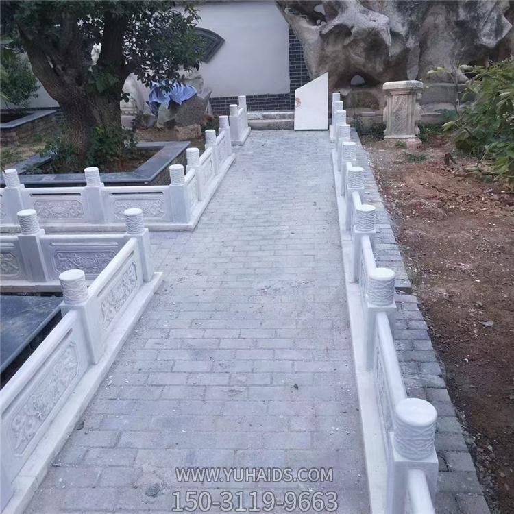 庭院汉白玉仿古建筑走廊防护栏杆雕塑