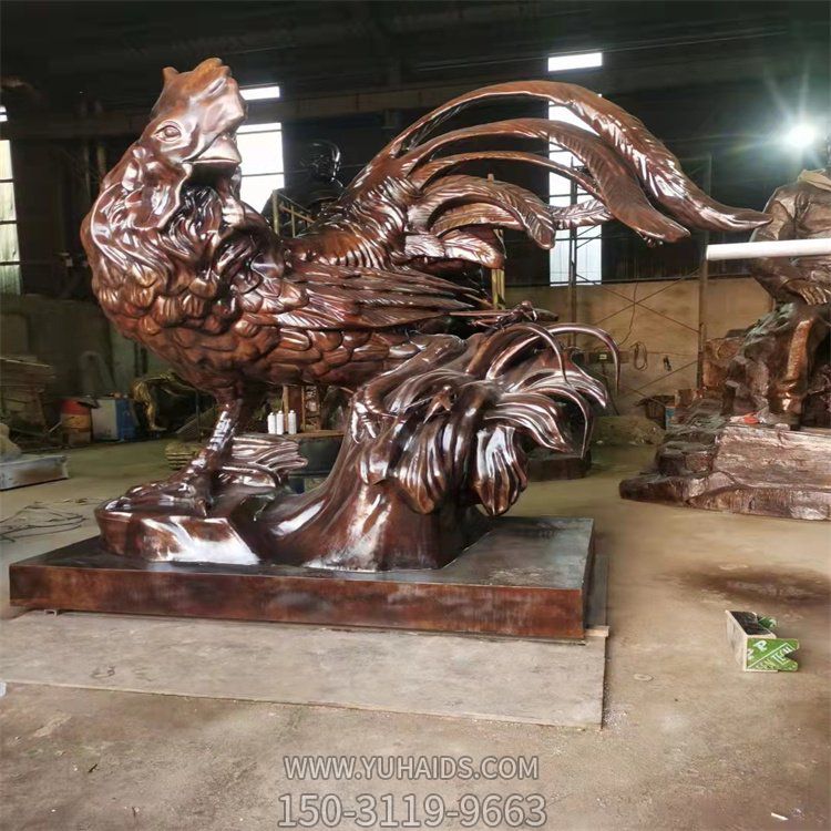 铜雕户外公园大型公鸡雕塑