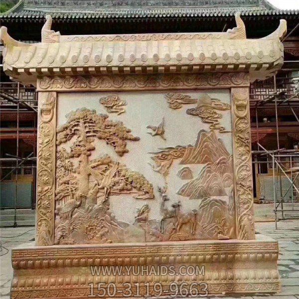  庭院石雕屏风雕塑 别墅大型摆件雕塑