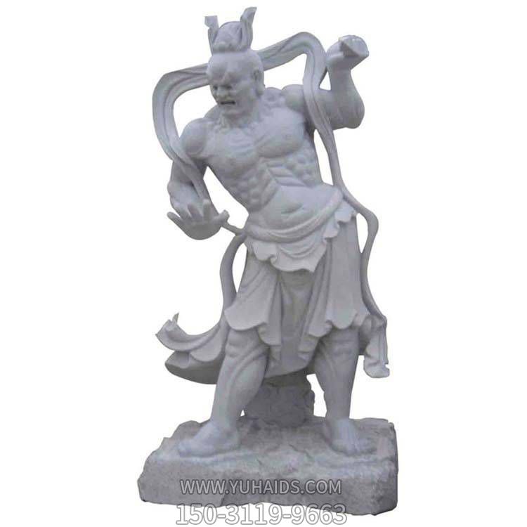 大型大理石石雕寺庙哼哈二将雕塑