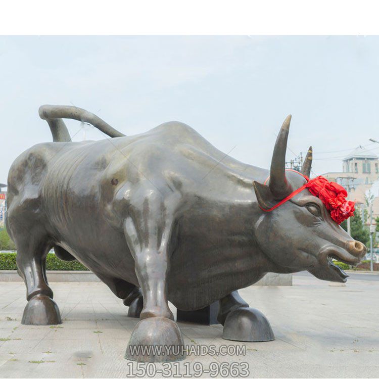 大型园林铜雕广场企业农耕牛摆件雕塑