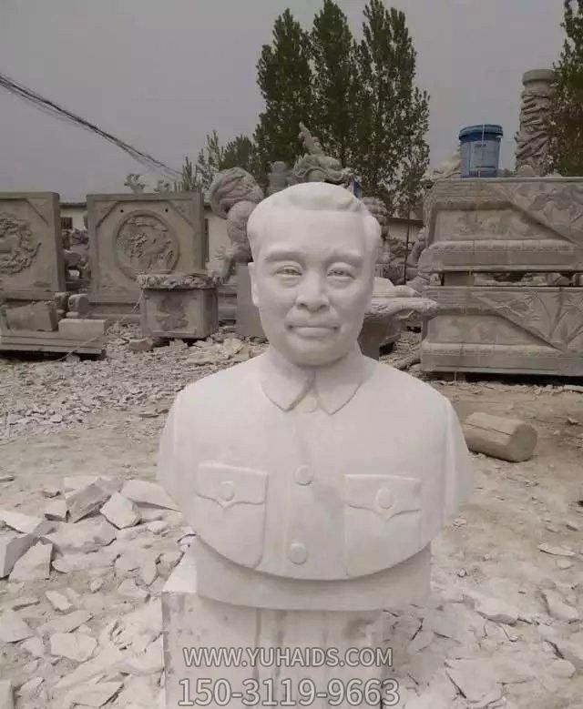 景区汉白玉头像石雕周恩来雕塑