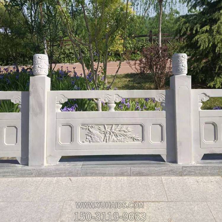 大理石石雕栏板石头河道护栏阳台围栏雕塑