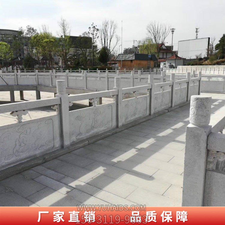 河道石材栏杆 景观石雕石栏杆 户外青石护栏雕塑