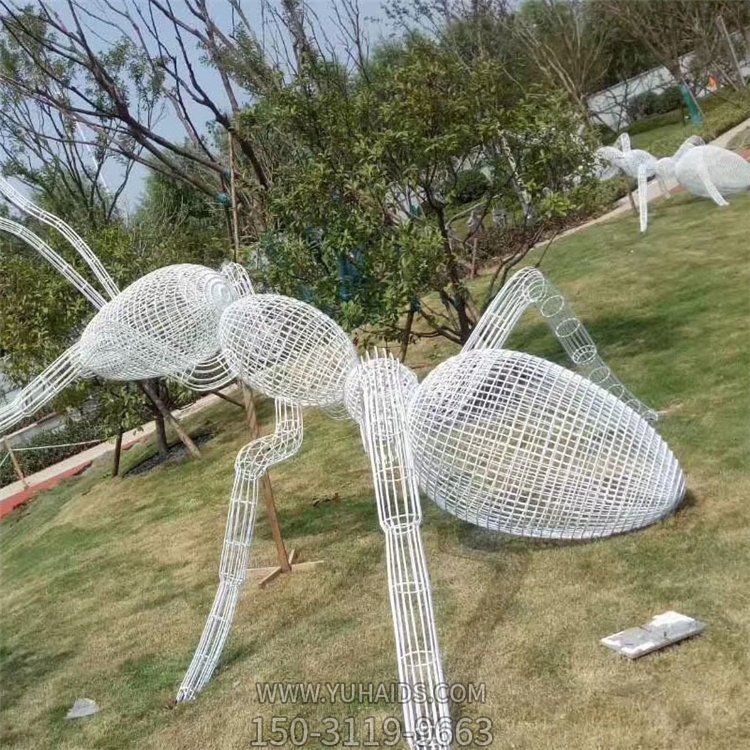 不锈钢蚂蚁，铁艺网格蚂蚁景观摆件雕塑