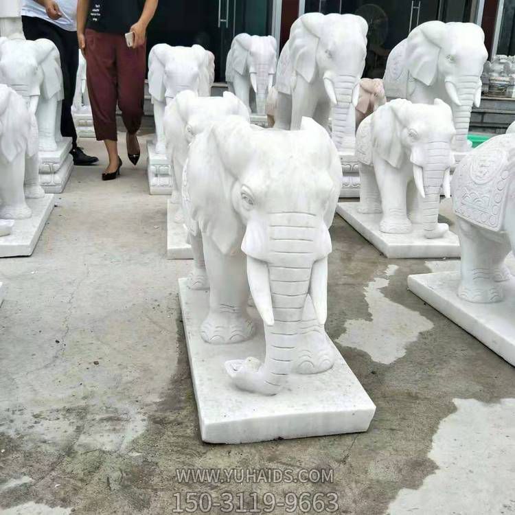 大理石砂石石雕大型动物镇宅大象雕塑