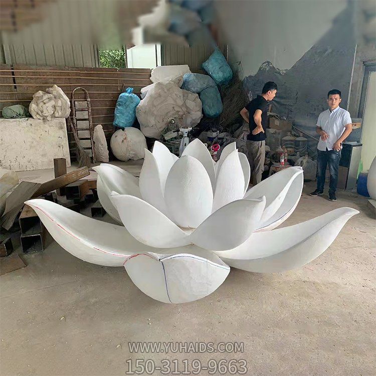 不锈钢户外广场大型水景莲花雕塑