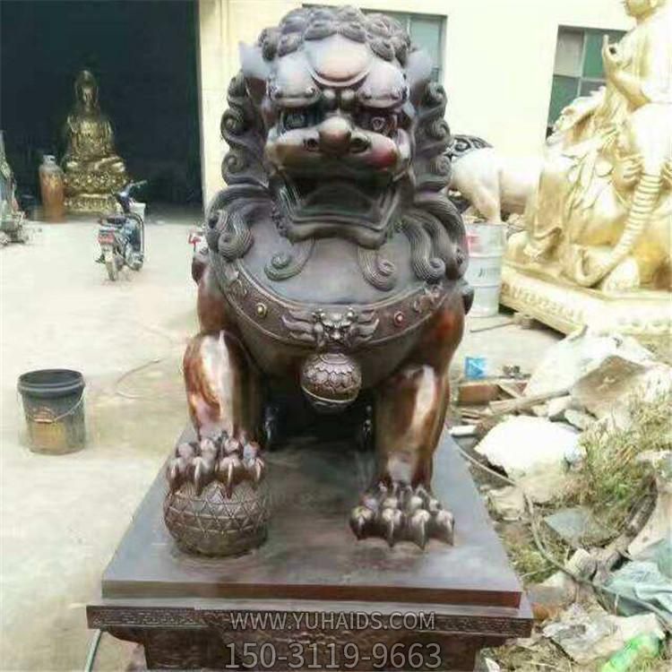 铜雕大型狮子雕塑摆件庭院门口