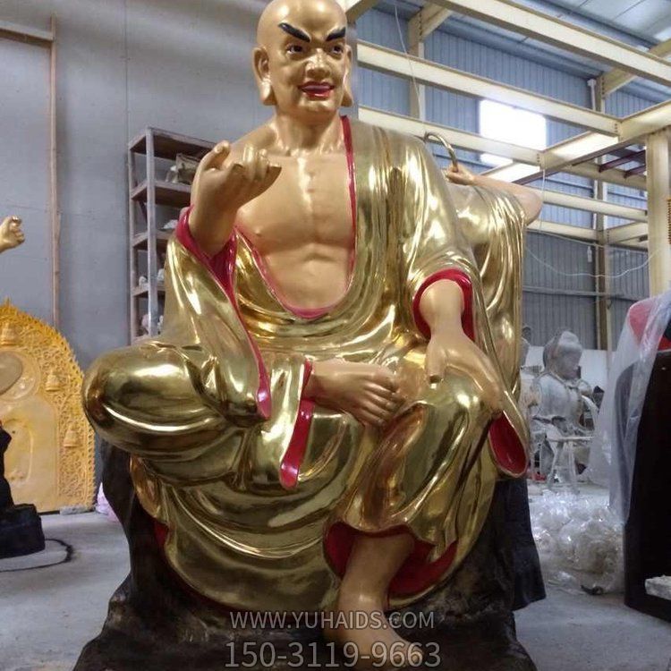 寺庙玻璃钢大型十八罗汉雕塑