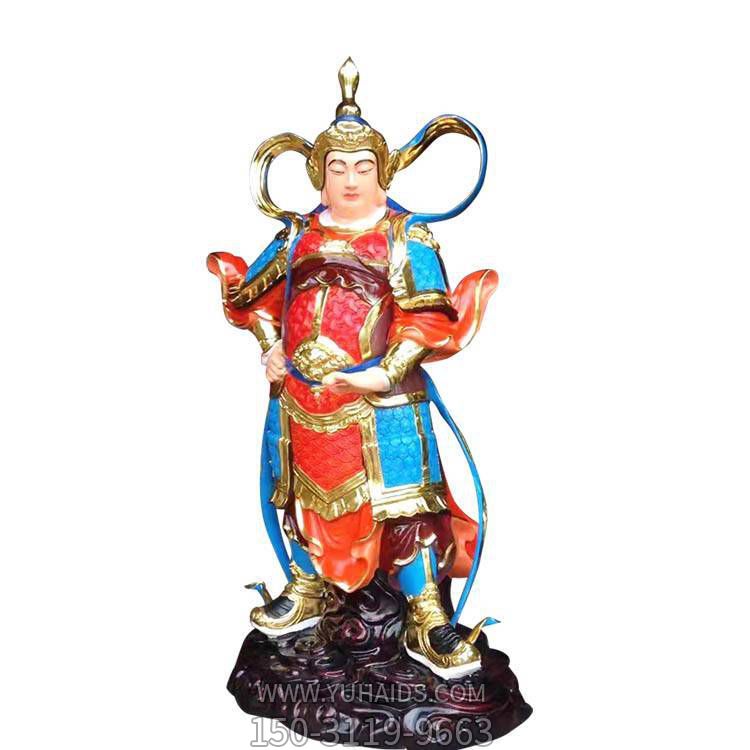 玻璃钢彩绘景区寺庙四大金刚雕塑摆件