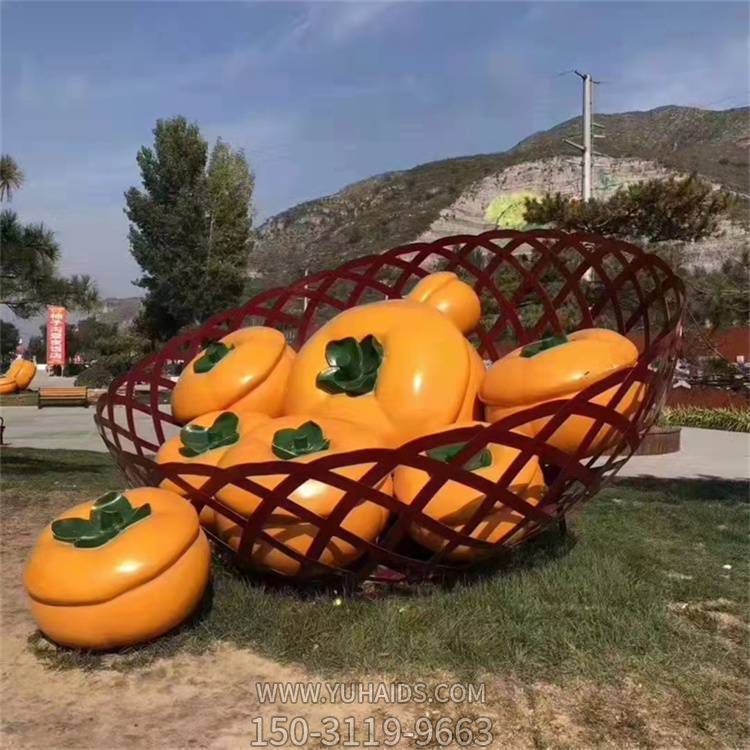 广场园林玻璃钢卡通柿子雕塑