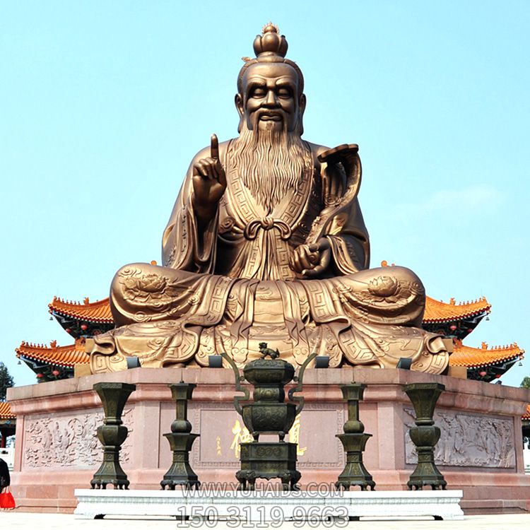 户外大型不锈钢道教太上老君雕塑