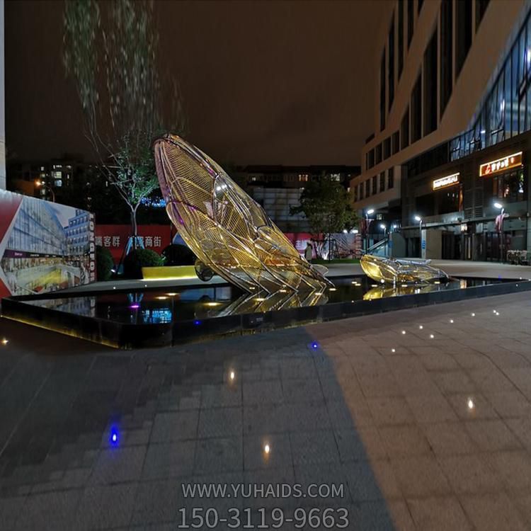 户外广场不锈钢创意抽象夜晚照明工艺品摆件雕塑