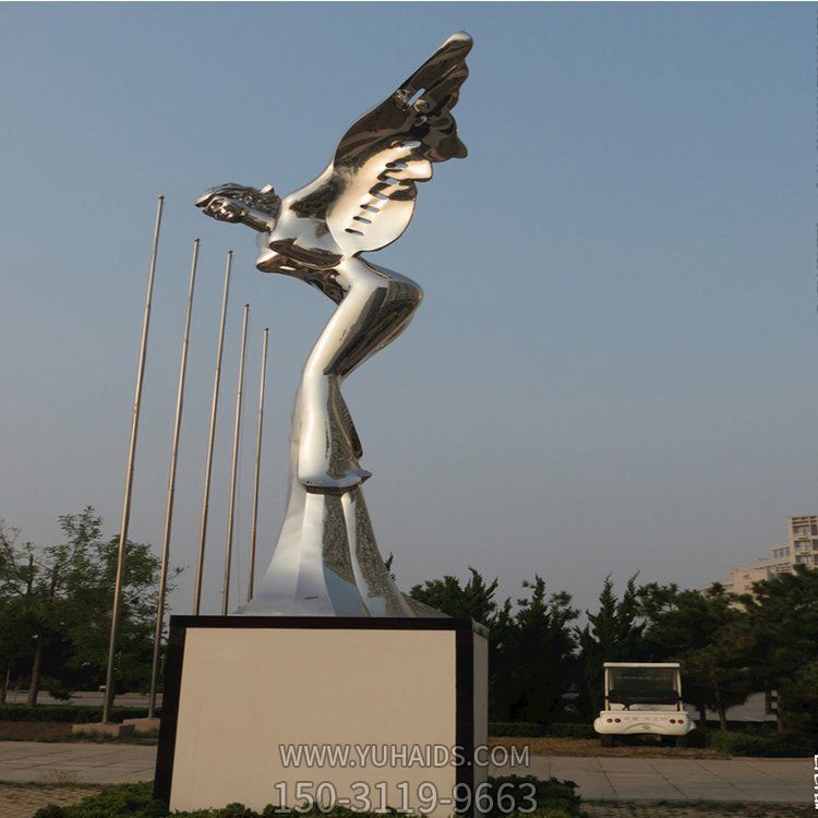不锈钢人物雕塑 镜面运动人物 校园摆件  城市公园广场景观