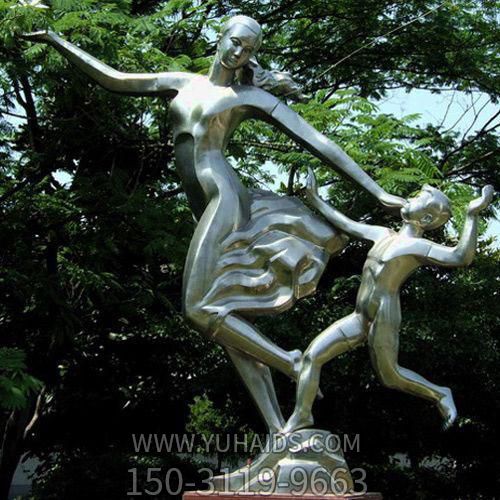户外园林不锈钢抽象园林景观母子景观摆件雕塑