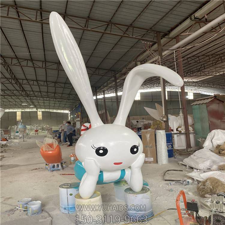 玻璃钢卡通创意兔子雕塑