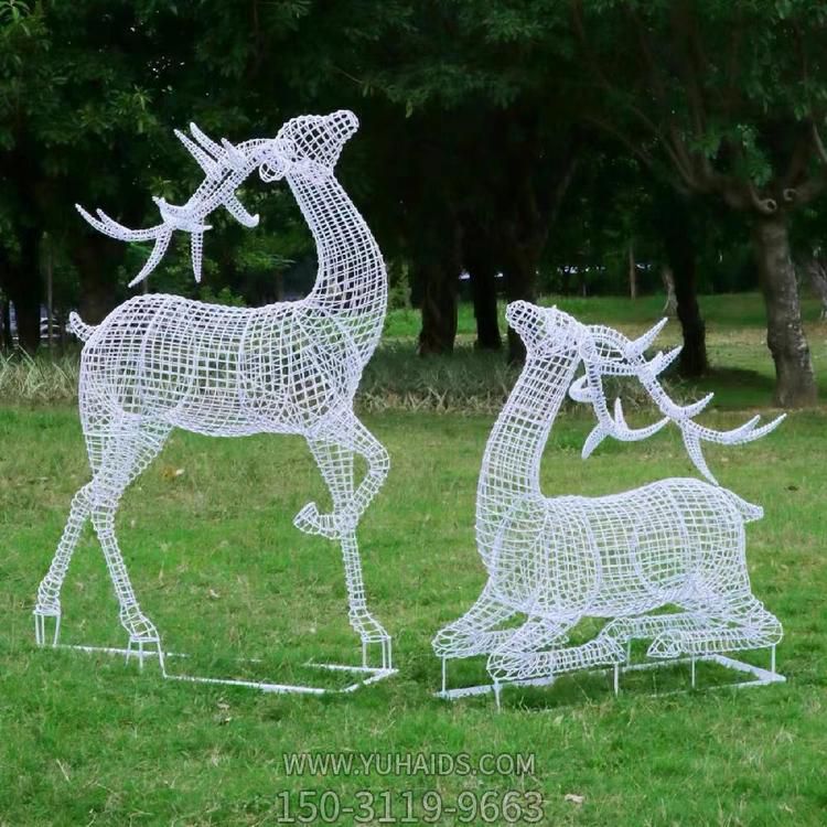 不锈钢镂空动物雕塑 园林广场户外金属铁艺摆件