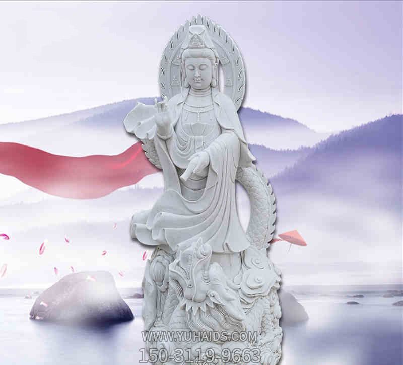 景区汉白玉石雕大型观音菩萨雕塑