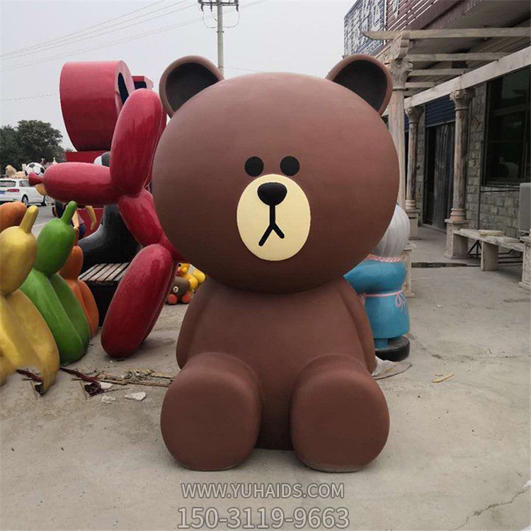商场门口大型玻璃钢维尼熊雕塑