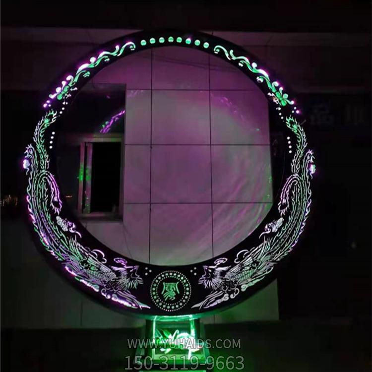 广场不锈钢镂空太阳能夜晚照明摆件圆环雕塑