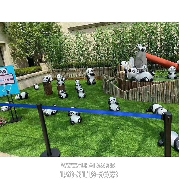 熊猫主题乐园玻璃钢卡通国宝熊猫雕塑