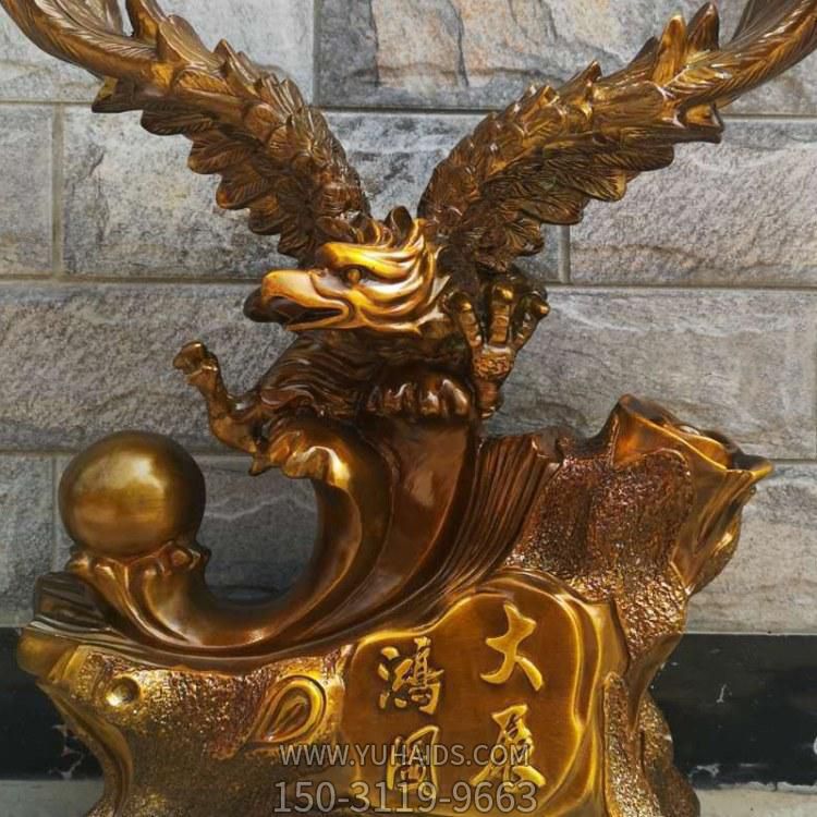 商场摆件大展宏图铜雕老鹰雕塑