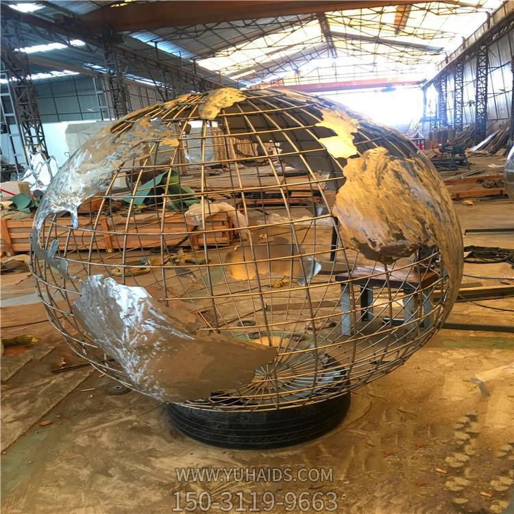 不锈钢镂空校园广场大型金属制作地球仪雕塑